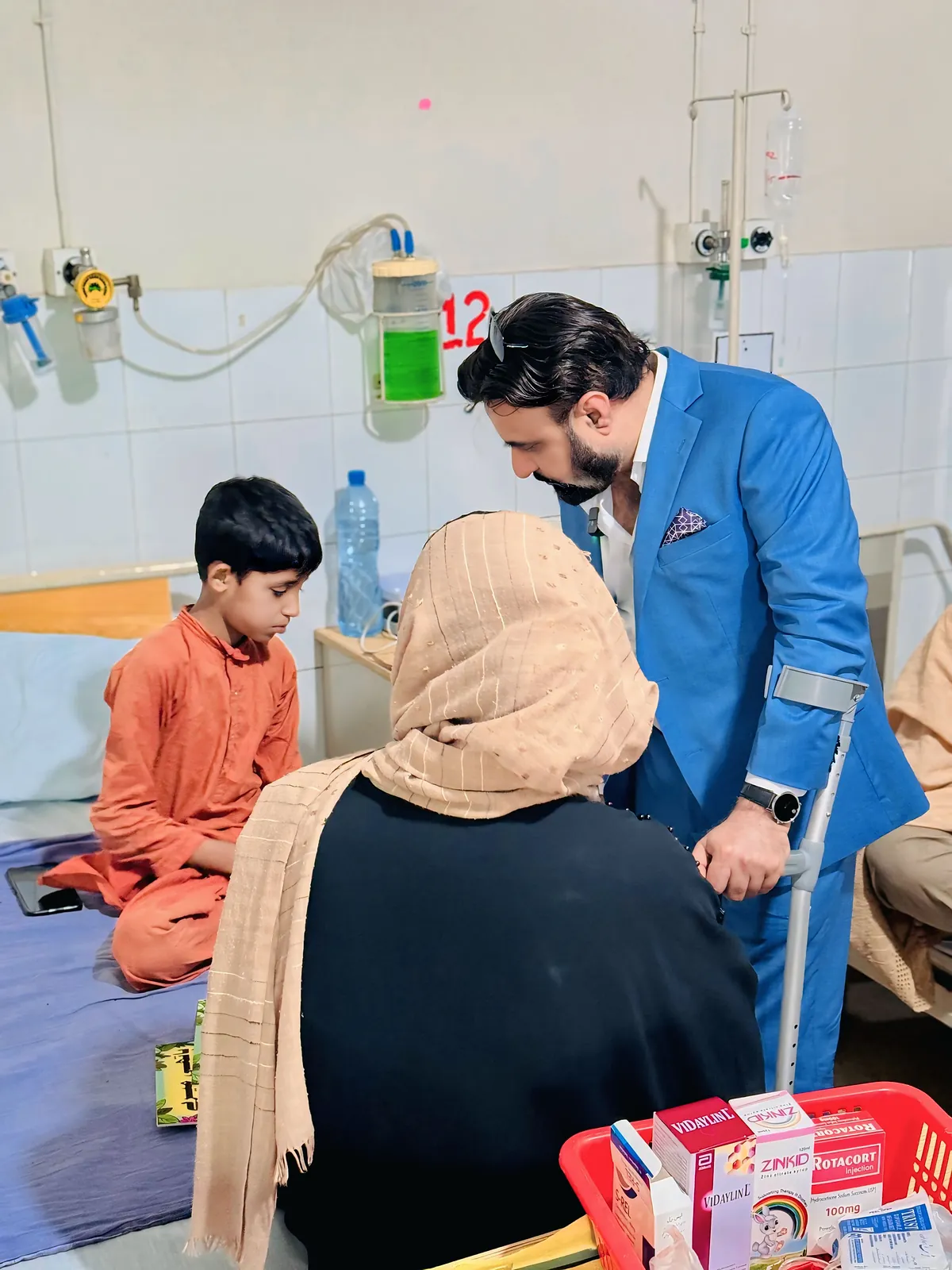 Copies of the comic left with a family during the visit to the children's ward.